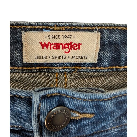 Wrangler Womens Size 16 Jeans High Rise Fierce Flare Blue Denim Stretch pants - Picture 3 of 8